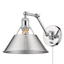 Golden 3306-A1W CH-PW - Yep by Golden Lighting Orwell 1-light Swing Arm Wall Lamp in Chrome and Pewter shade